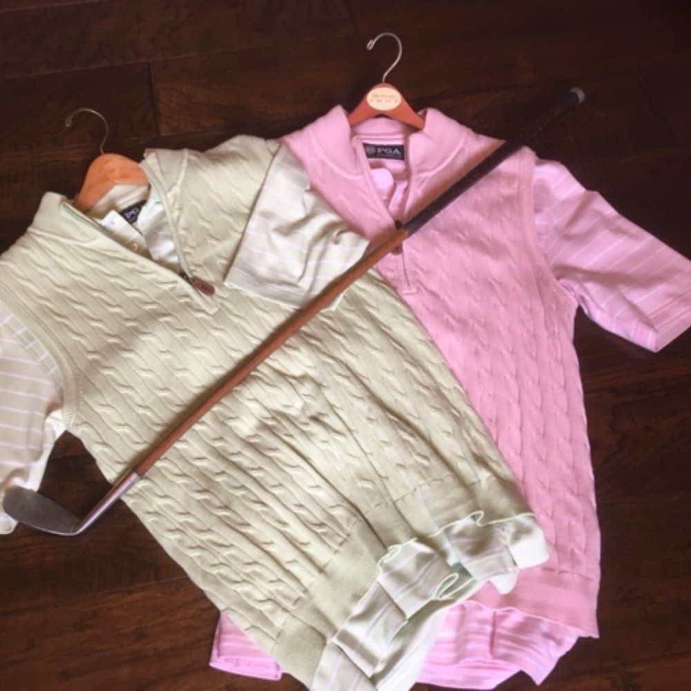 PGA Authentic Golf Shirts and Vests (4 pieces)